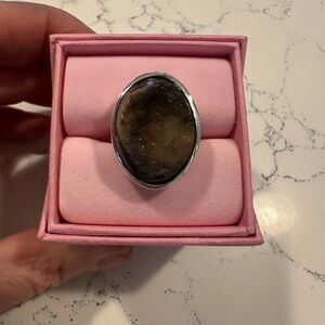 Druzie Stone Silver Ring